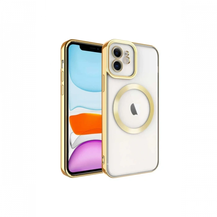 Newface iPhone 11 Kılıf Kross Magneticsafe Kapak - Gold