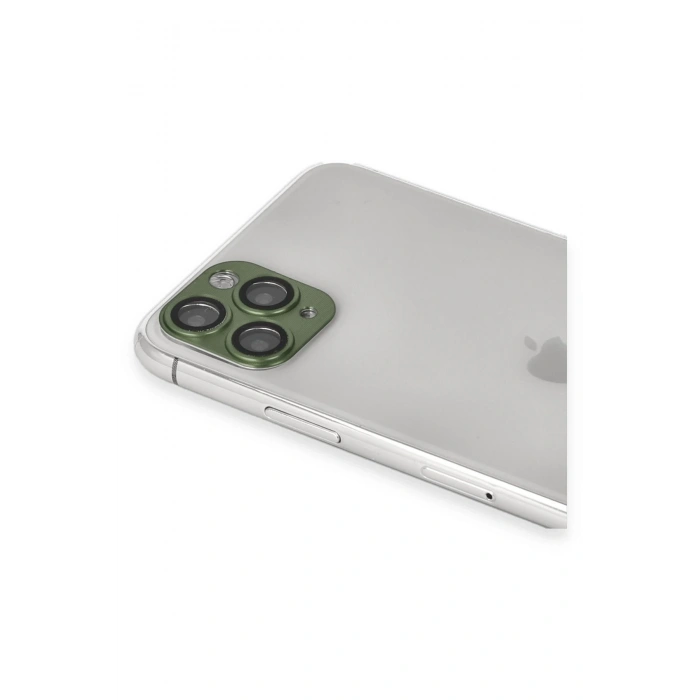 Newface iPhone 11 Pro Max Pers Alüminyum Kamera Lens - Yeşil