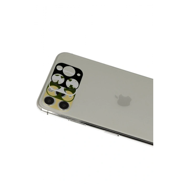 Newface iPhone 11 Pro Max Rainbow Kamera Lens Koruma Cam - Gold