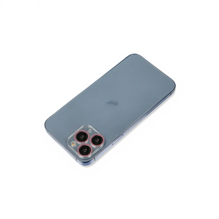 Newface iPhone 11 Pro Max Shine Kamera Lens Koruma Cam - Pembe