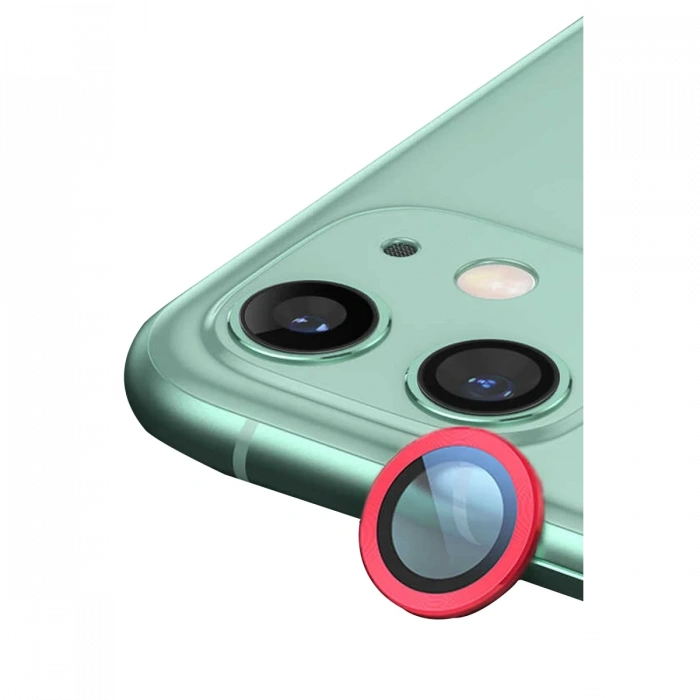 Newface iPhone 11 Raze Metal Kamera Lens - Kırmızı