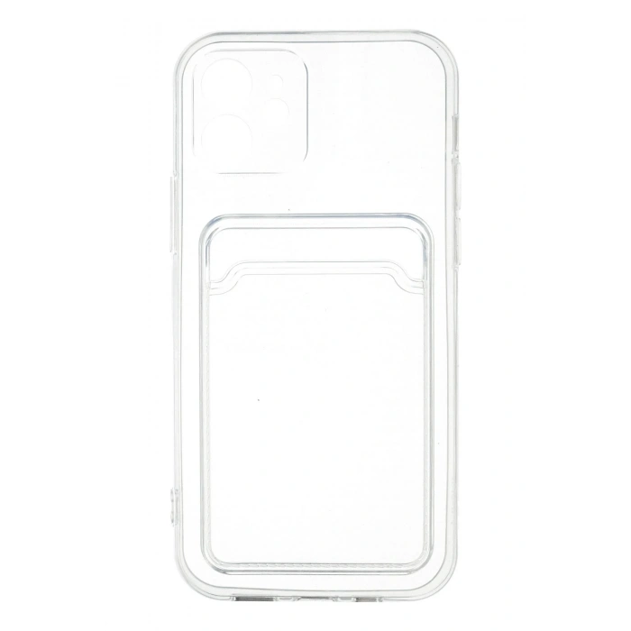 Newface iPhone 12 Kılıf Kart Şeffaf Silikon - Şeffaf