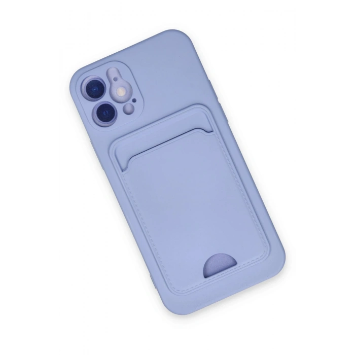 Newface iPhone 12 Kılıf Kelvin Kartvizitli Silikon - Lila