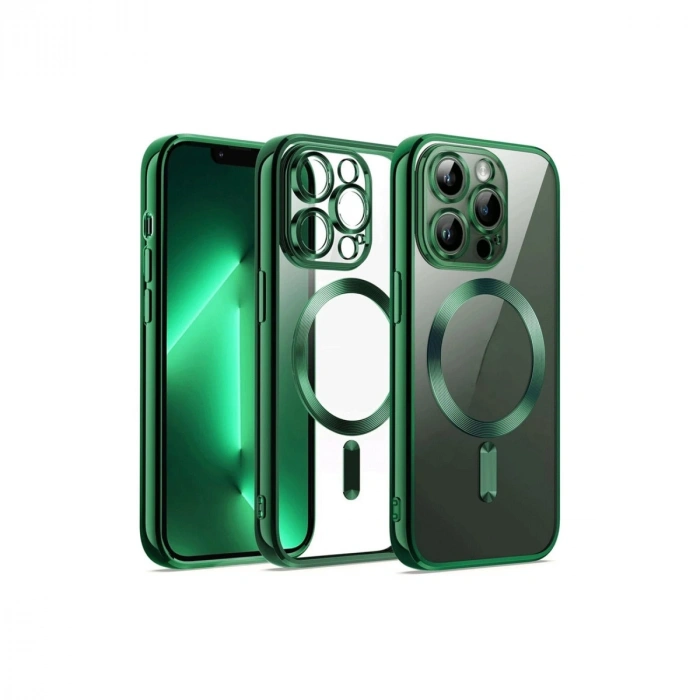 Newface iPhone 12 Pro Kılıf Kross Magneticsafe Kapak - Koyu Yeşil