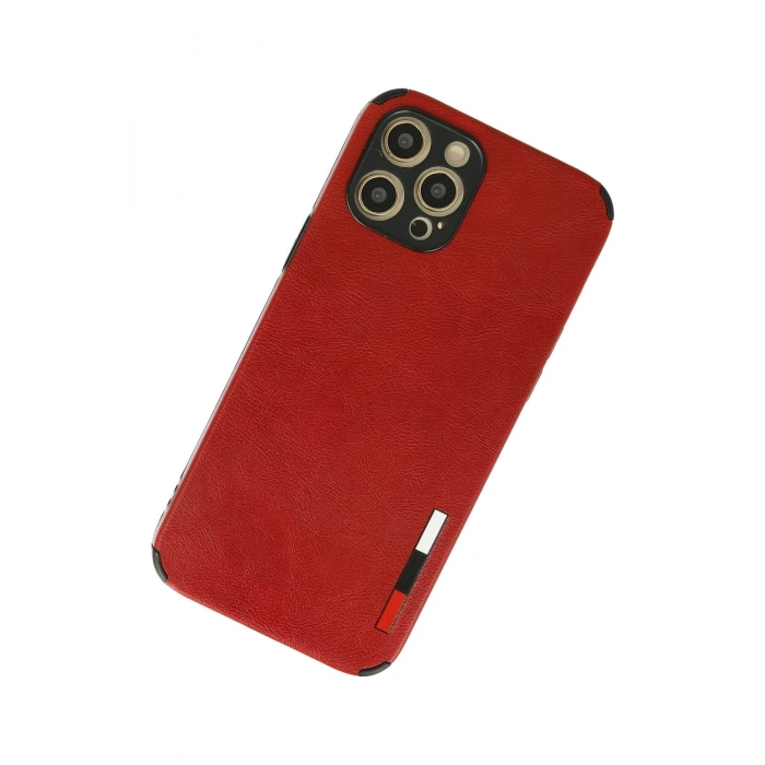 Newface iPhone 12 Pro Kılıf Loop Deri Silikon - Kırmızı