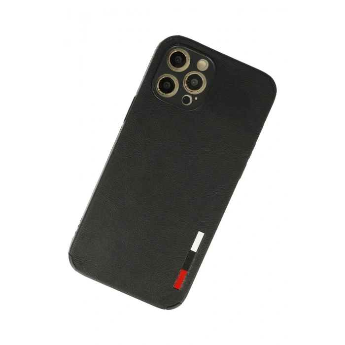 Newface iPhone 12 Pro Kılıf Loop Deri Silikon - Siyah