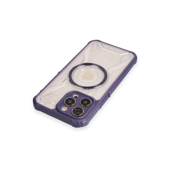 Newface iPhone 12 Pro Max Kılıf Prag Magneticsafe Kapak - Derin Mor