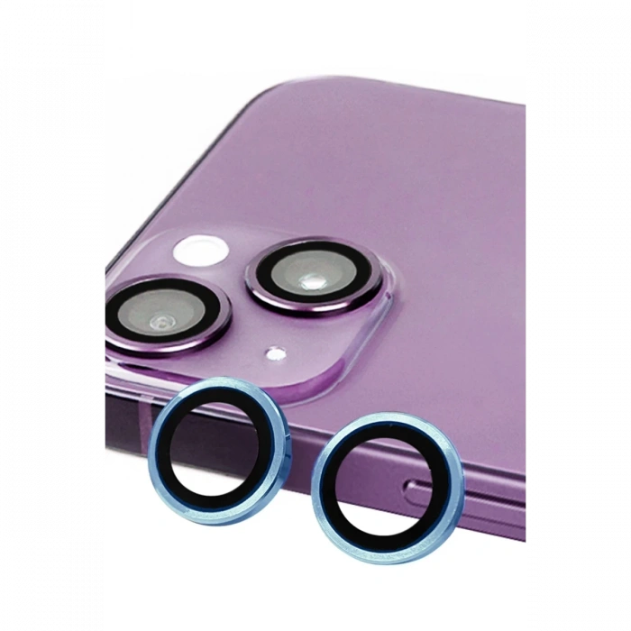 Newface iPhone 13 Mini Raze Metal Kamera Lens - Mavi