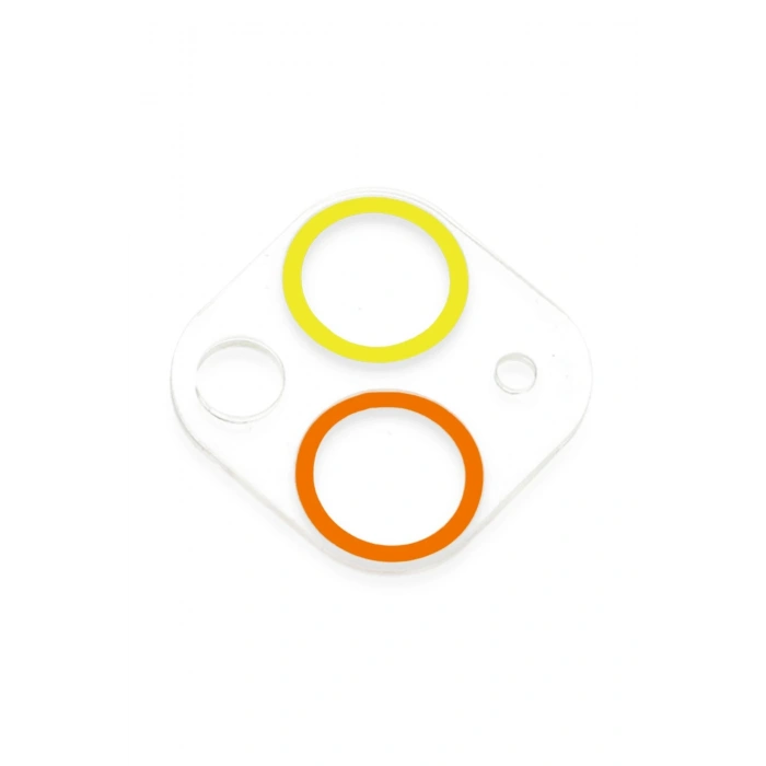 Newface iPhone 13 Mini Renkli Kamera Lens Koruma Cam - Sarı-Turuncu