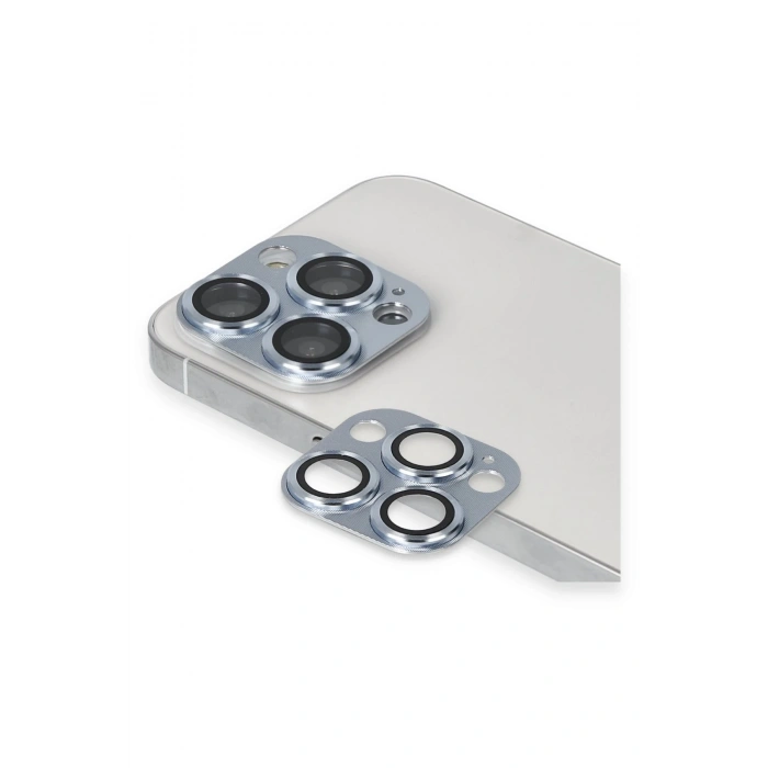 Newface iPhone 13 Pro Max Pers Alüminyum Kamera Lens - Sierra Blue