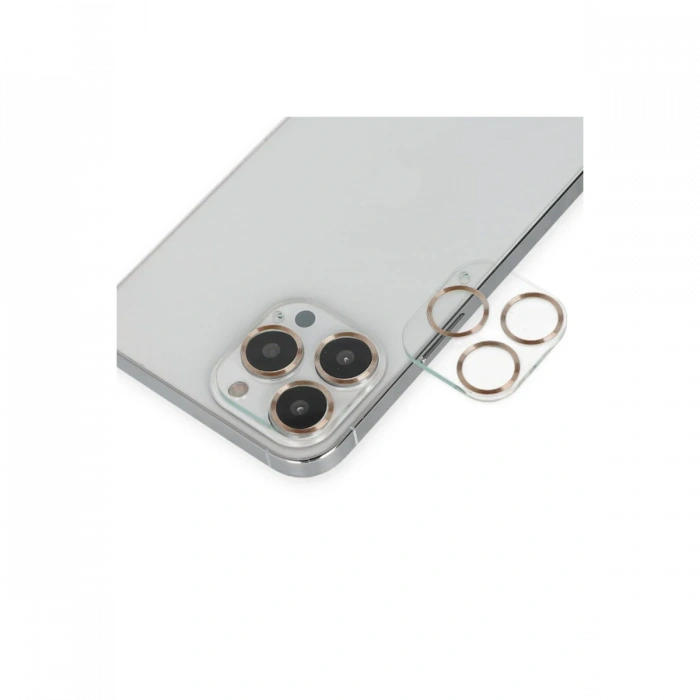 Newface iPhone 14 Pro Max Band Metal Kamera Lens - Gold