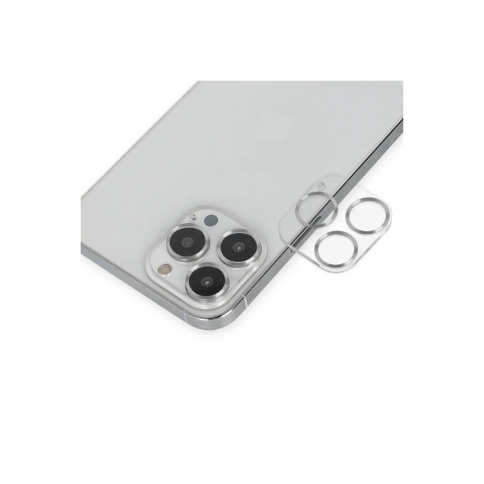 Newface iPhone 14 Pro Max Band Metal Kamera Lens - Gümüş