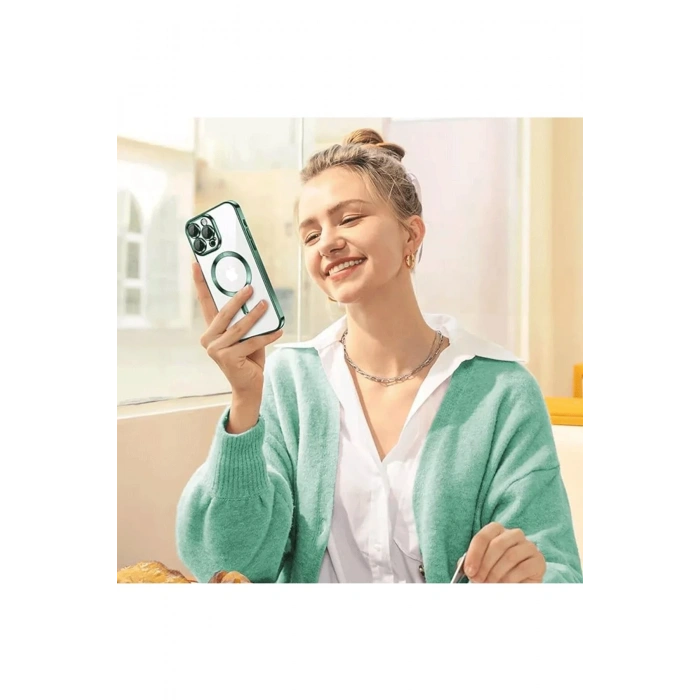 Newface iPhone 14 Pro Max Kılıf Kross Magneticsafe Kapak - Gümüş