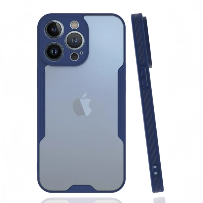 Newface iPhone 14 Pro Max Kılıf Platin Silikon - Lacivert