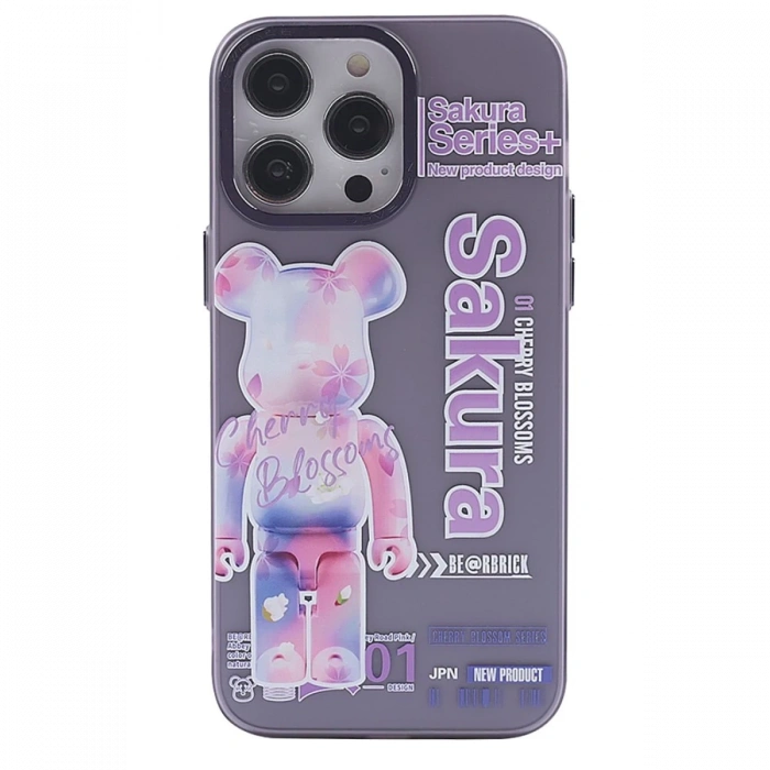 Newface iPhone 14 Pro Max Kılıf Prada Desenli Kapak - Prada Mor - 1