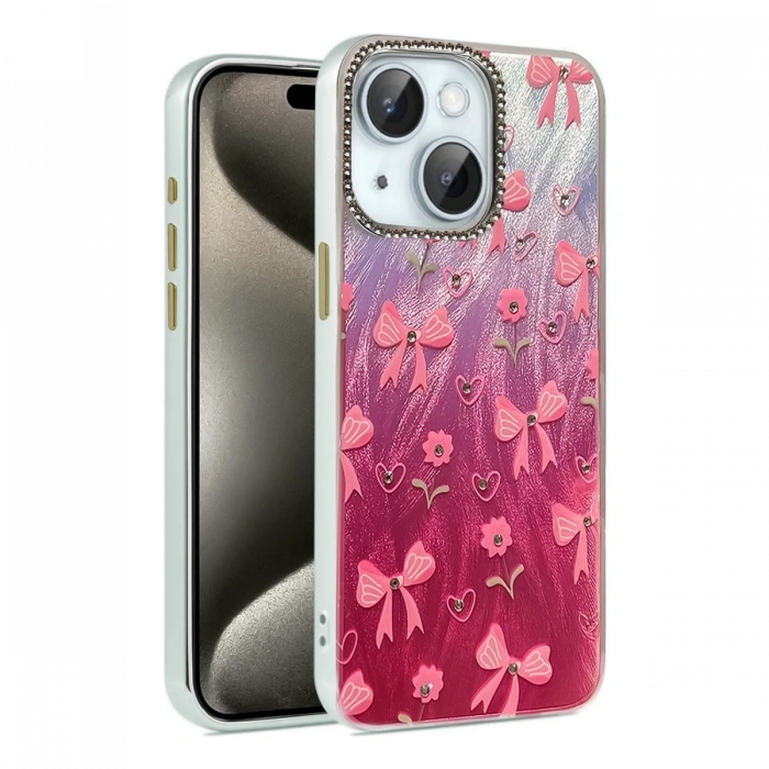 Newface iPhone 15 Kılıf Blade Aynalı Desenli Kapak - Desen 3