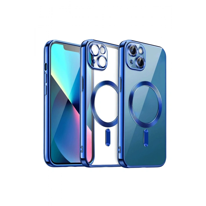 Newface iPhone 15 Kılıf Kross Magneticsafe Kapak - Lacivert