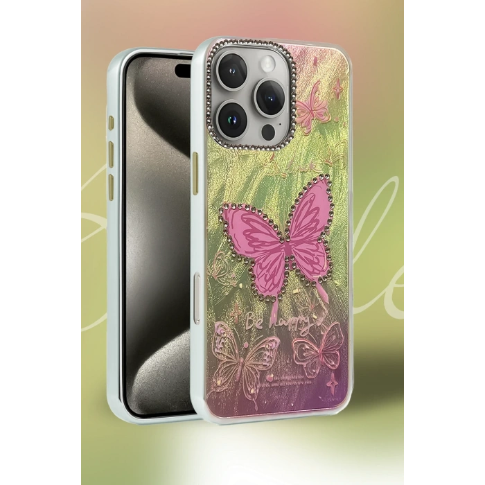 Newface iPhone 15 Pro Kılıf Blade Aynalı Desenli Kapak - Desen 6