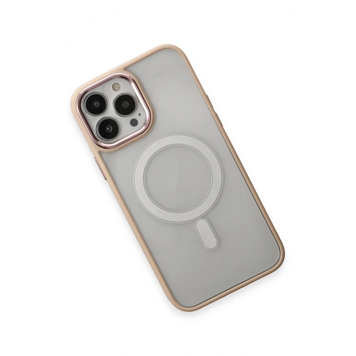 Newface iPhone 15 Pro Kılıf Room Magneticsafe Silikon - Pudra