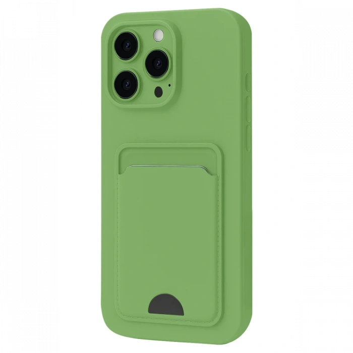 Newface iPhone 16 Pro Kılıf Kelvin Kartvizitli Silikon - Açık Yeşil