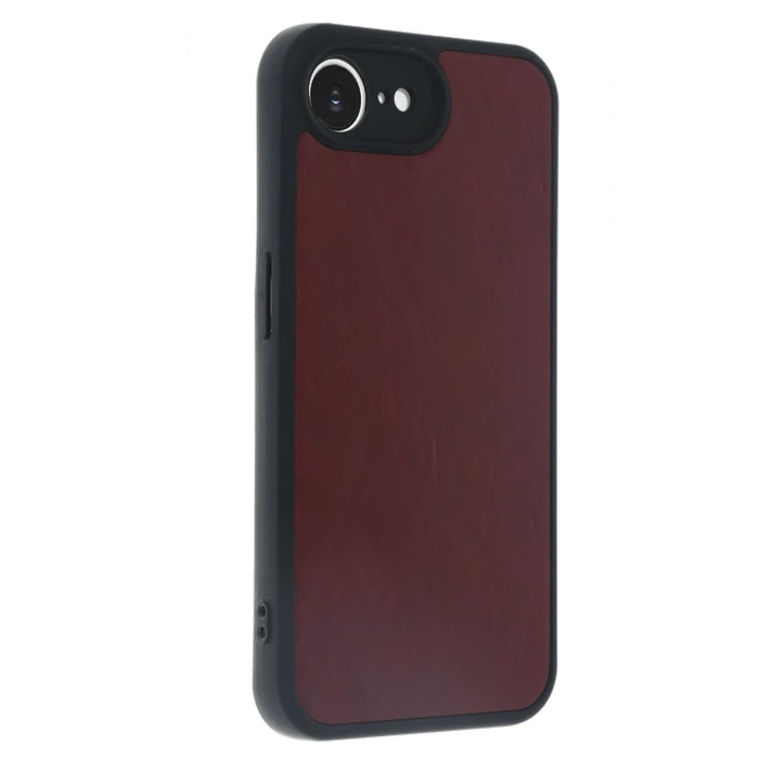 Newface iPhone 16E Kılıf Aras Deri Kapak - Bordo