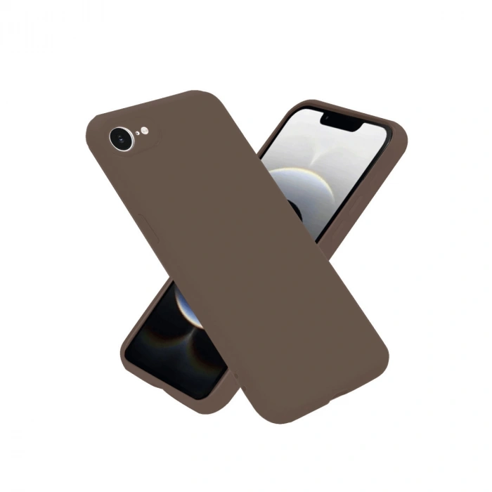 Newface iPhone 16E Kılıf First Silikon - Kahverengi