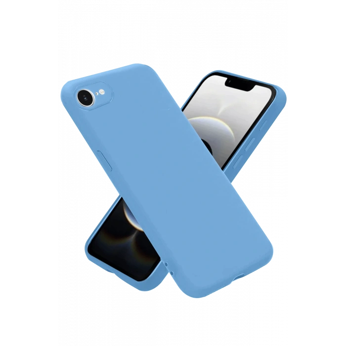 Newface iPhone 16E Kılıf Nano içi Kadife Silikon - Mavi