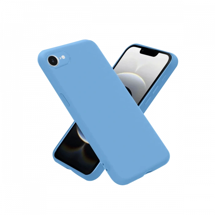 Newface iPhone 16E Kılıf Nano içi Kadife Silikon - Mavi