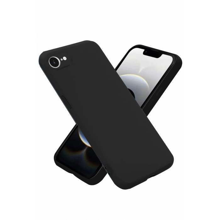 Newface iPhone 16E Kılıf Nano içi Kadife Silikon - Siyah