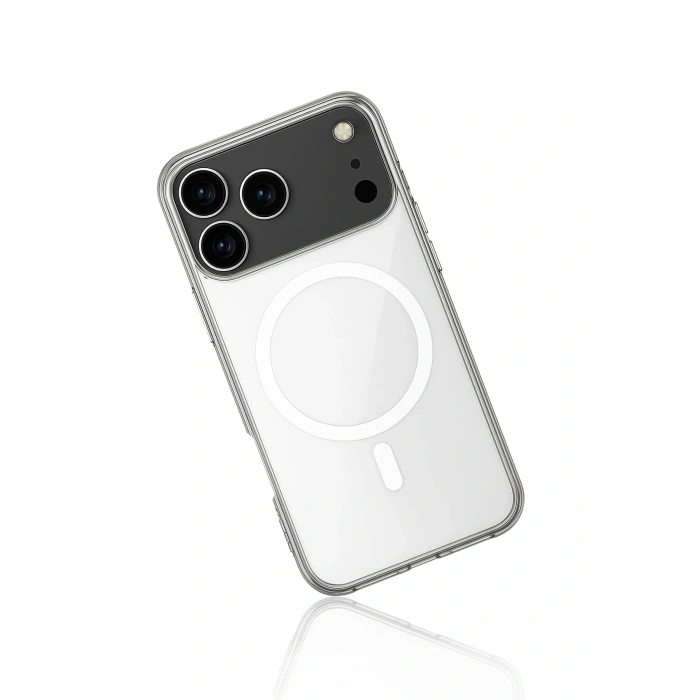 Newface iPhone 17 Pro Kılıf Magneticsafe Şeffaf Silikon - Şeffaf