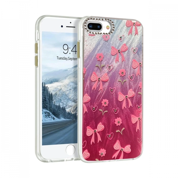 Newface iPhone 7 Plus Kılıf Blade Aynalı Desenli Kapak - Desen 3