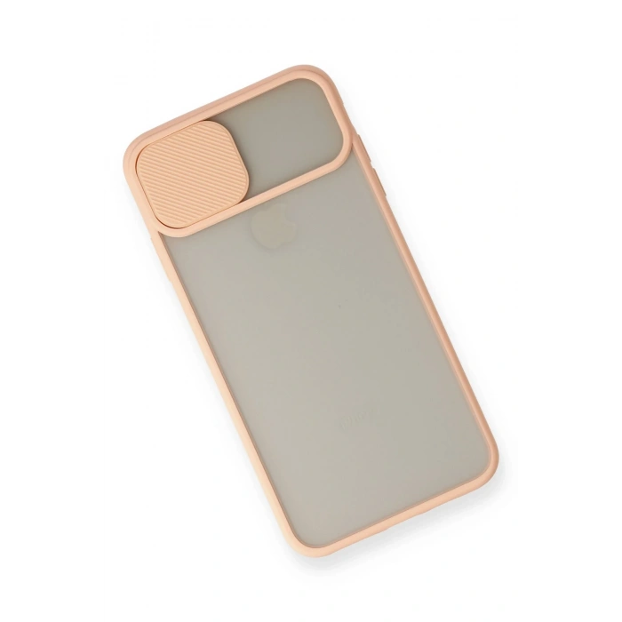 Newface iPhone XS Max Kılıf Palm Buzlu Kamera Sürgülü Silikon - Pembe