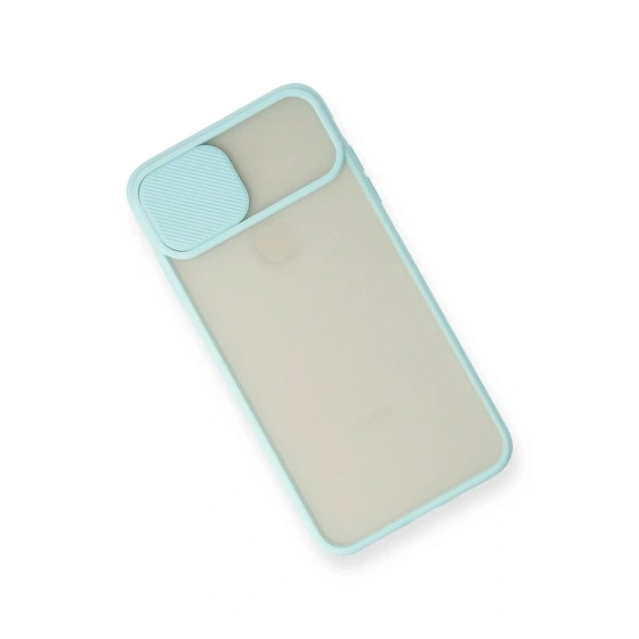 Newface iPhone XS Max Kılıf Palm Buzlu Kamera Sürgülü Silikon - Turkuaz