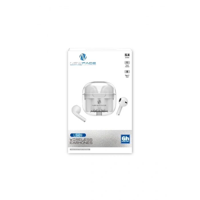 Newface LS-09 Bluetooth 5.3 TWS Kablosuz Airpods Kulaklık - Gümüş