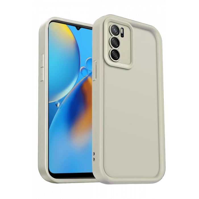 Newface Oppo A16 Kılıf Viera Silikon - Krem