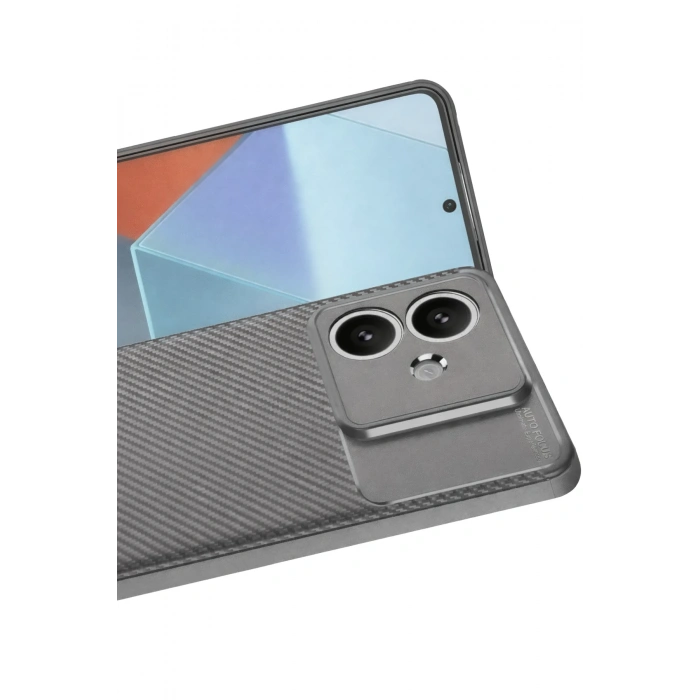 Newface Oppo A3 Kılıf Auto Focus Karbon Kapak - Gri