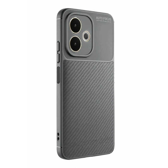 Newface Oppo A5 Pro 4G Kılıf Auto Focus Karbon Kapak - Gri