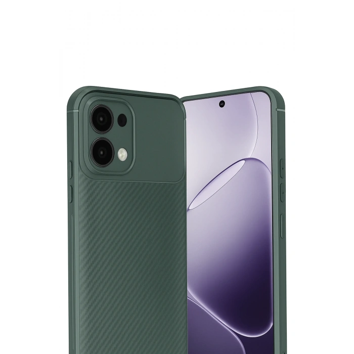Newface Oppo A6 Pro 4G Auto Focus Karbon Kapak - Koyu Yeşil