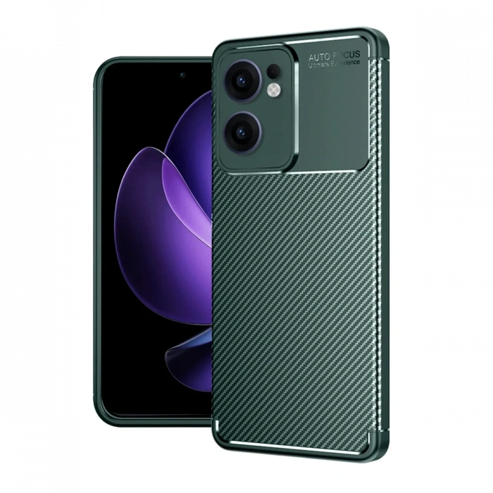 Newface Oppo Reno 13F Kılıf Auto Focus Karbon Kapak - Koyu Yeşil