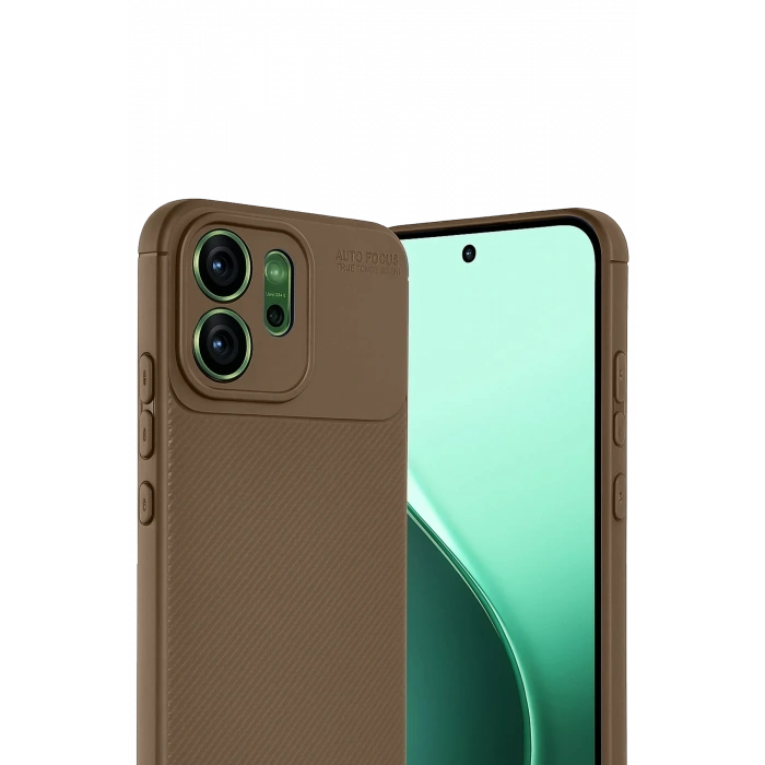 Newface Oppo Reno 14 Auto Focus Karbon Kapak - Kahverengi