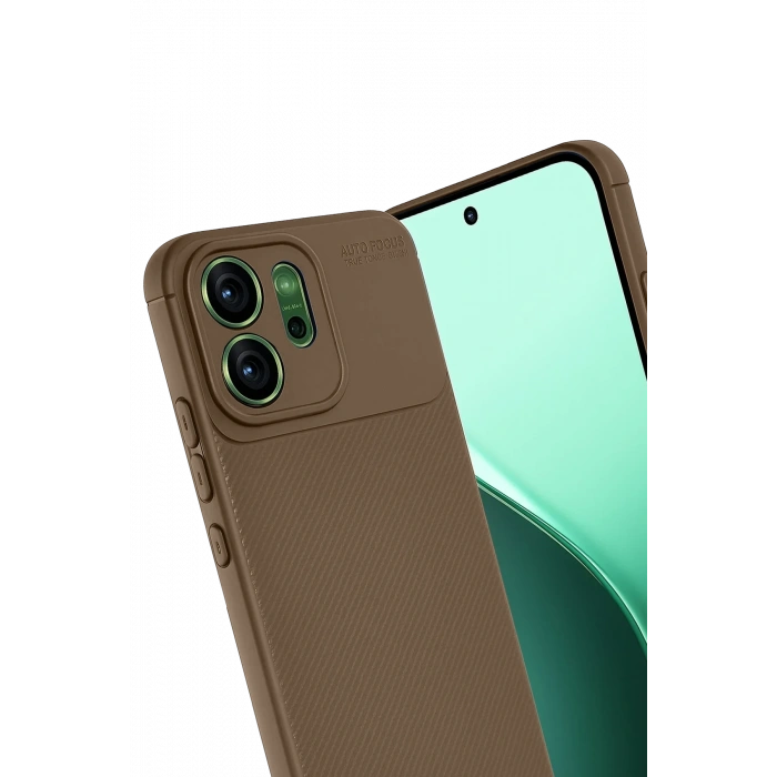 Newface Oppo Reno 14F Auto Focus Karbon Kapak - Kahverengi