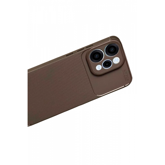 Newface Oppo Reno 15 Auto Focus Karbon Kapak - Kahverengi