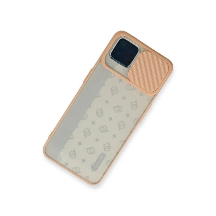 Newface Oppo Reno 4 Lite Kılıf Palm Buzlu Kamera Sürgülü Silikon - Pembe