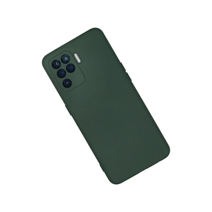 Newface Oppo Reno 5 Lite Kılıf Nano içi Kadife Silikon - Koyu Yeşil