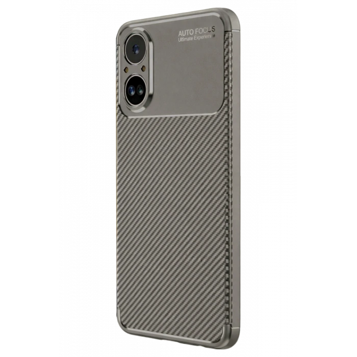 Newface Realme 12 Lite Kılıf Auto Focus Karbon Kapak - Gri