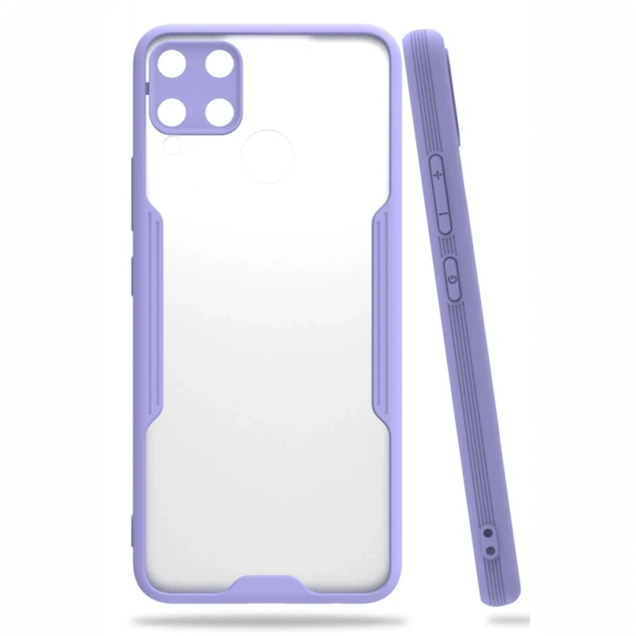Newface Realme C15 Kılıf Platin Silikon - Lila