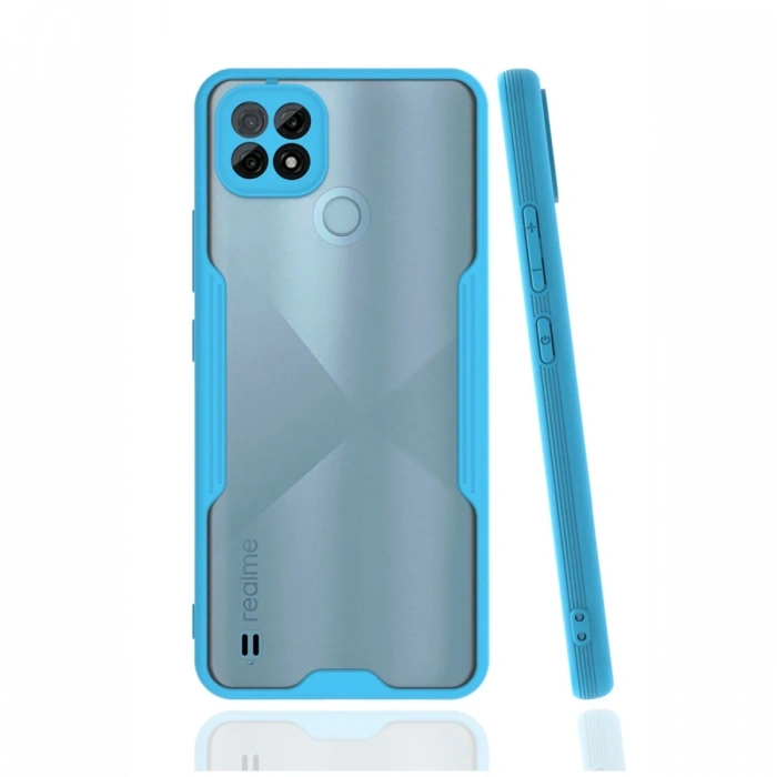 Newface Realme C21 Kılıf Platin Silikon - Mavi