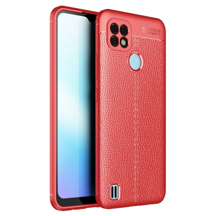 Newface Realme C25 Kılıf Auto Focus Kapak - Kırmızı