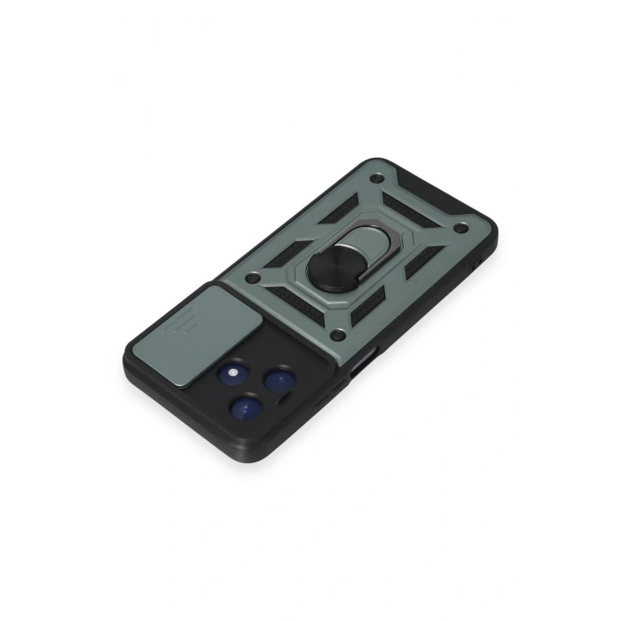 Newface Realme C53 Kılıf Pars Lens Yüzüklü Silikon - Yeşil