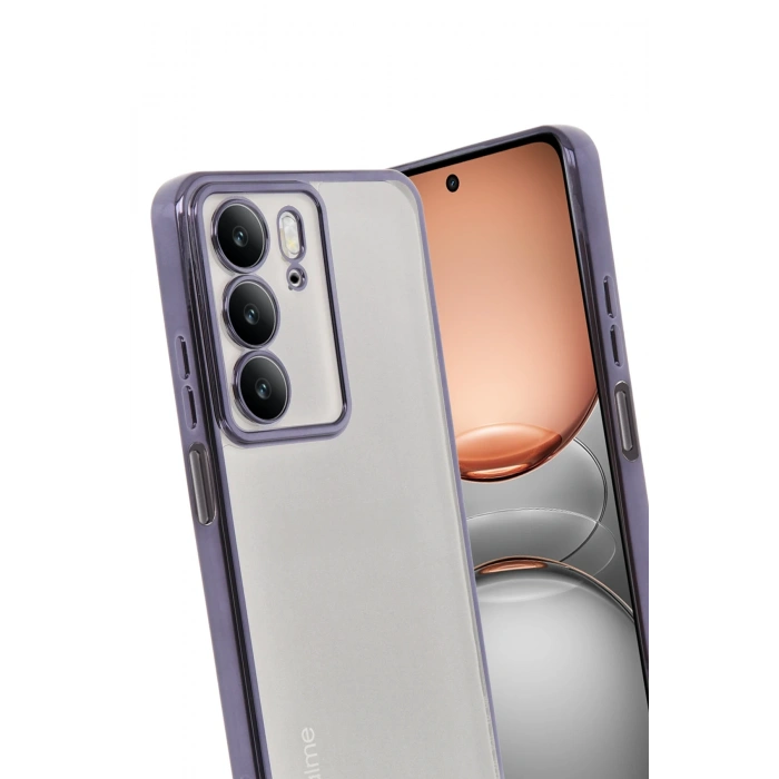 Newface Realme C75 4G Kılıf Razer Lensli Silikon - Mor